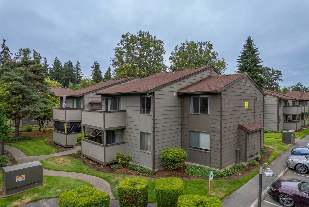 James Apartments apartment community exterior in Lakewood, Washington